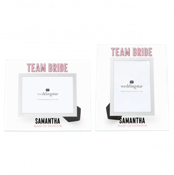 Personalized Glass 5” x 7” Picture Frame - Team Bride