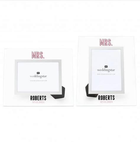 Personalized Glass 5” x 7” Picture Frame - Mrs.