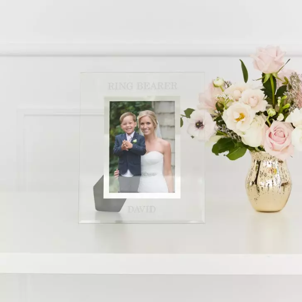 Personalized Glass 5” x 7” Picture Frame - Ring Bearer