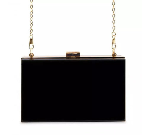 Acrylic Box Clutch - Black