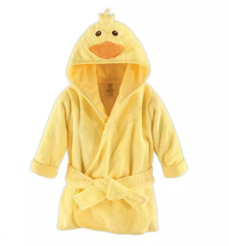 Animal Face Hooded Bathrobe - Yellow Duck