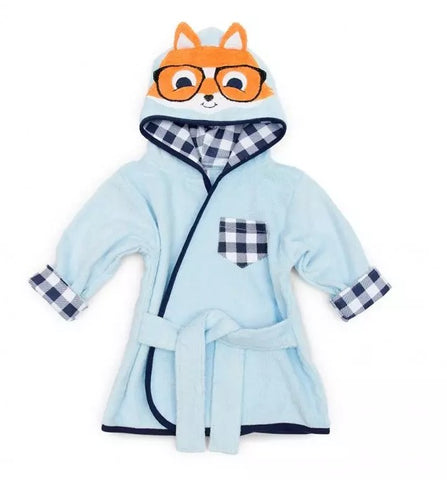 Animal Face Hooded Bathrobe - Hipster Fox