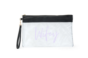 Large Clear Plastic Makeup Bag - Wifey