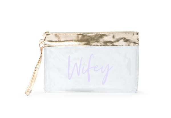 Large Clear Plastic Makeup Bag - Wifey