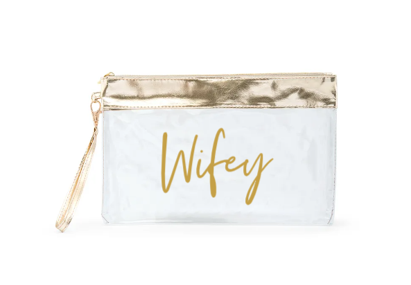 Large Clear Plastic Makeup Bag - Wifey