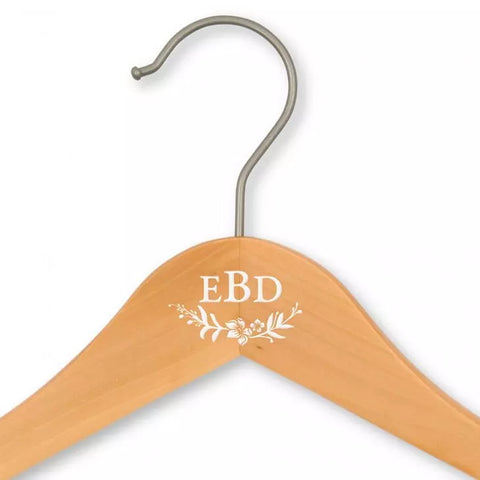 Personalized Wooden Wedding Party Clothes Hanger - Modern Fairy Tale Monogram