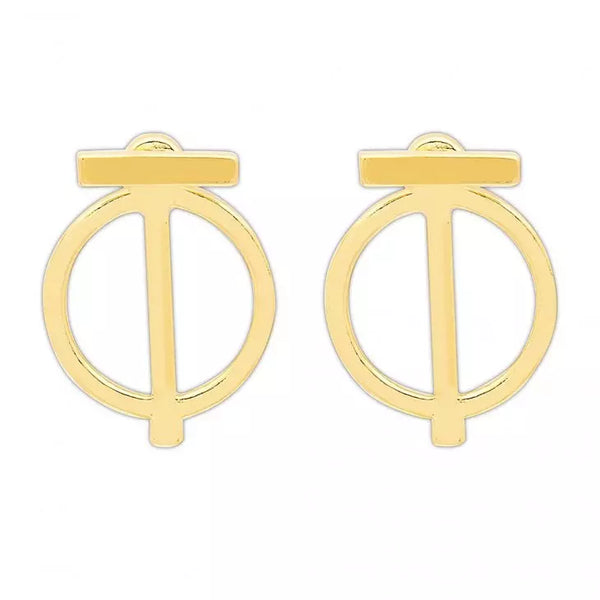 Gold Earring Jackets - Simple Geometric Design