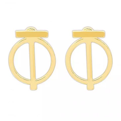 Gold Earring Jackets - Simple Geometric Design