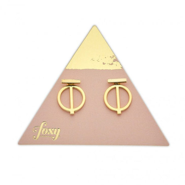 Gold Earring Jackets - Simple Geometric Design