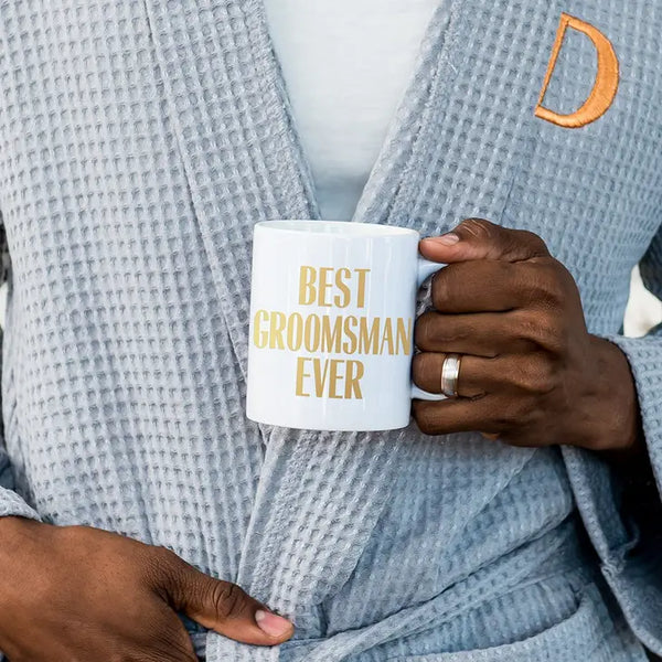 Custom White Ceramic Coffee Mug - Best Groomsman Ever Print