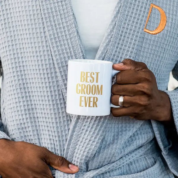 Custom White Ceramic Coffee Mug - Best Groom Ever Print