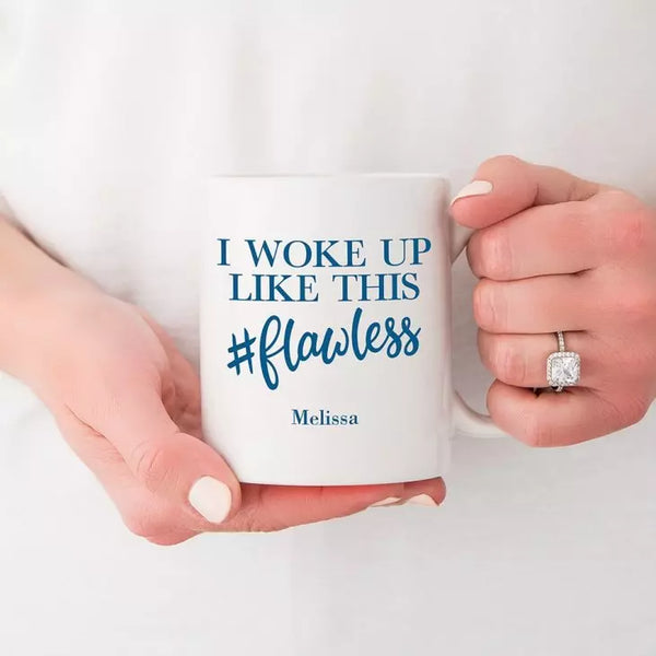 Custom White Ceramic Coffee Mug - #Flawless Print