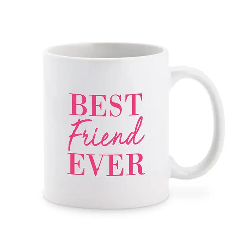 Custom White Ceramic Coffee Mug - Best Friend Ever Print