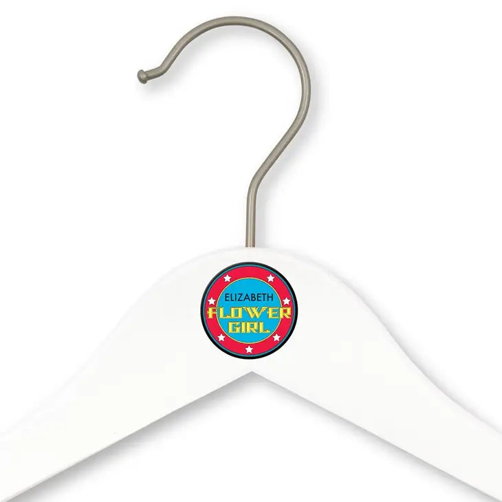 Personalized Wooden Junior Wedding Party Clothes Hanger - Superhero