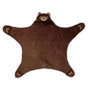 Hooded Kids Blanket - Brown Bear