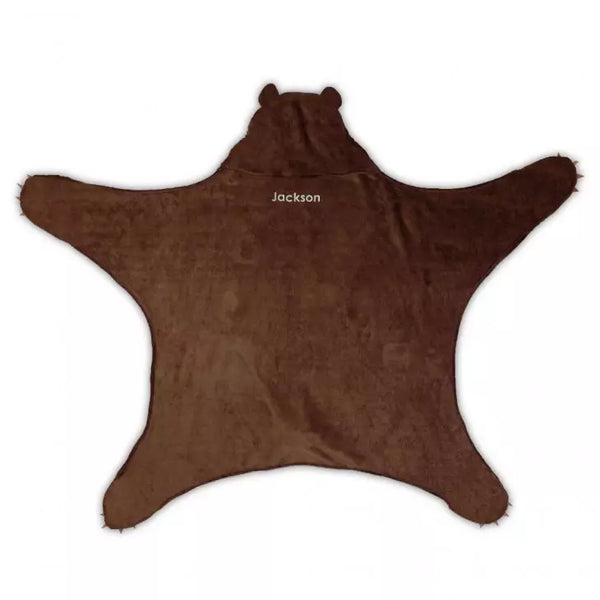 Hooded Kids Blanket - Brown Bear