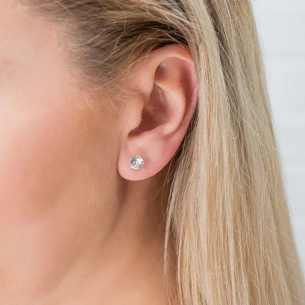 Swarovski Crystal Round Stud Earrings - Bride Tribe