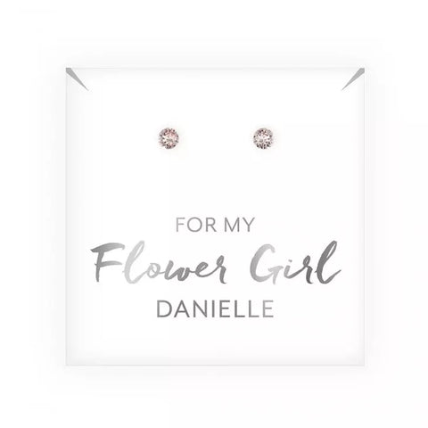 Swarovski Crystal Round Stud Earrings - Flower Girl