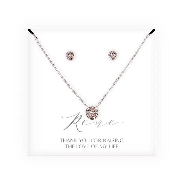 Personalized Bridal Party Crystal Jewelry Gift Set - Mother-In-Law