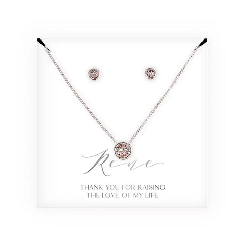 Personalized Bridal Party Crystal Jewelry Gift Set - Mother-In-Law