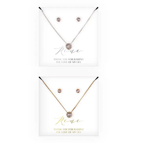 Personalized Bridal Party Crystal Jewelry Gift Set - Mother-In-Law