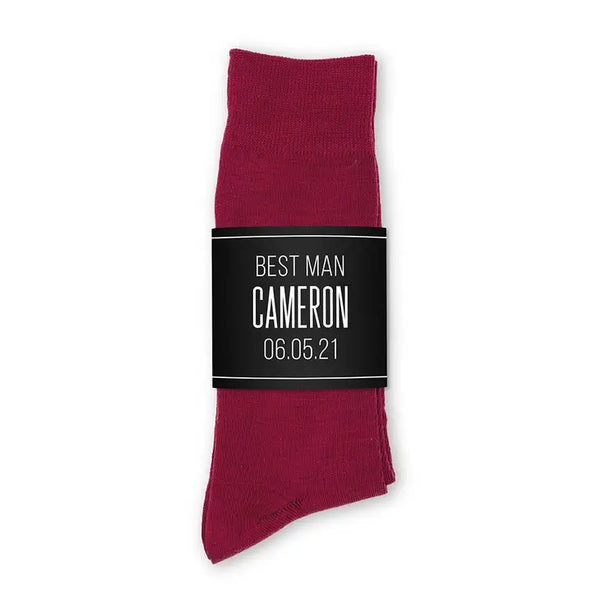 Personalized Men's Socks Wedding Gift - Name