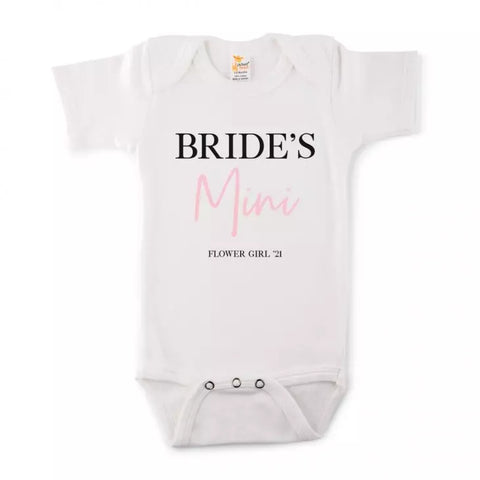 Cute Personalized White Baby Bodysuit - Bride's Mini