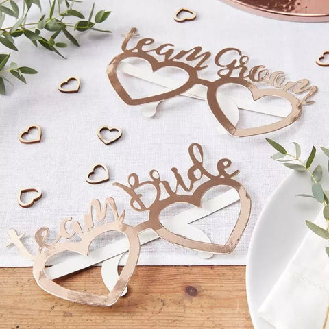 Fun Wedding Photo Booth Prop Glasses - Team Bride & Groom