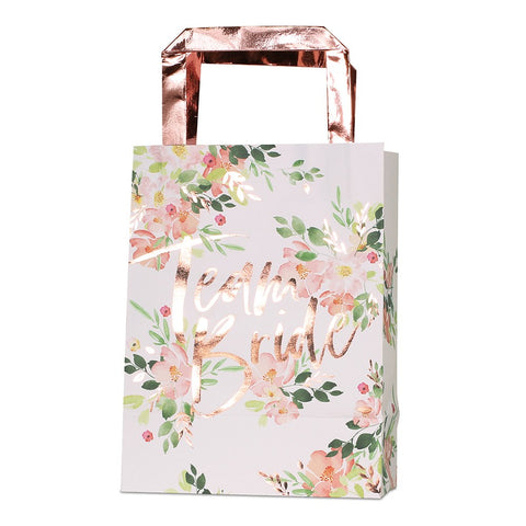 Rose Gold & Floral Party Bag Pack of 5 - Team Bride