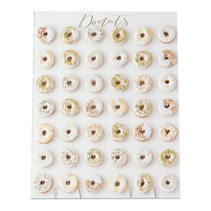 Large Donut Wall Display - White & Gold