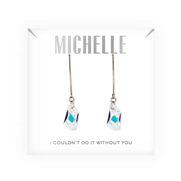 Personalized Swarovski Crystal Wedding Drop Earrings - Couldn't Do It Without You