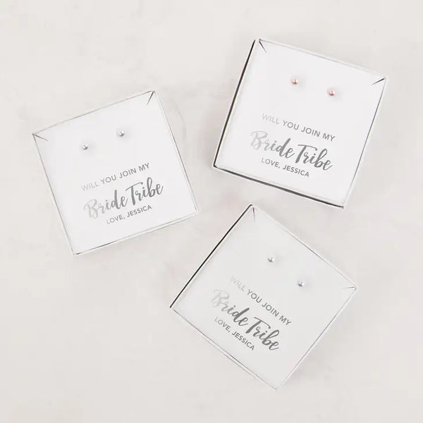 Swarovski Pearl Stud Earrings - Bride Tribe