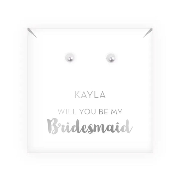 Swarovski Pearl Stud Earrings - Be My Bridesmaid?