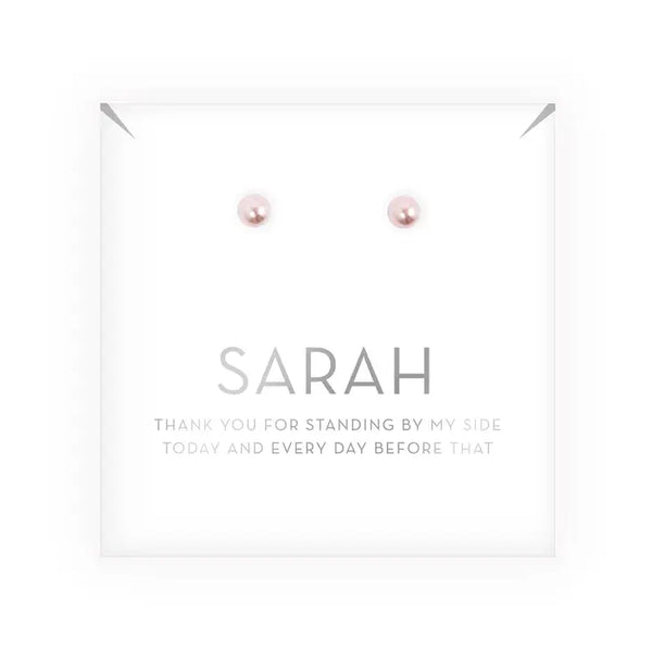 Swarovski Pearl Stud Earrings - Thank You