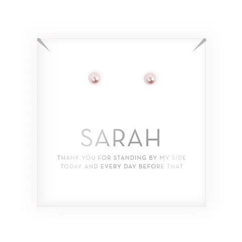 Swarovski Pearl Stud Earrings - Thank You