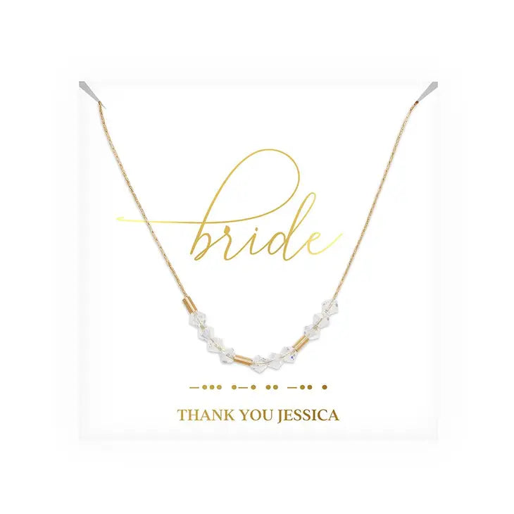 Personalized Swarovski Crystal Morse Code Necklace - Bride