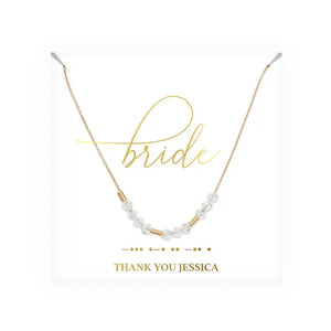 Personalized Swarovski Crystal Morse Code Necklace - Bride