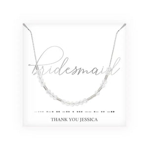 Personalized Swarovski Crystal Morse Code Necklace - Bridesmaid