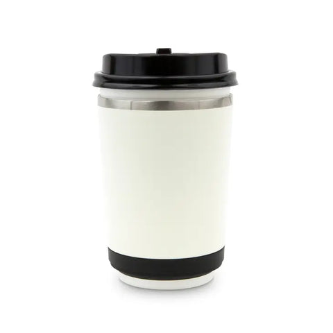 Stainless Steel Insulated Coffee Cup Sleeve - White